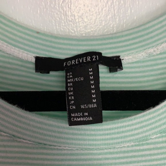 Green and White striped tshirt dress - Picture 4 of 5